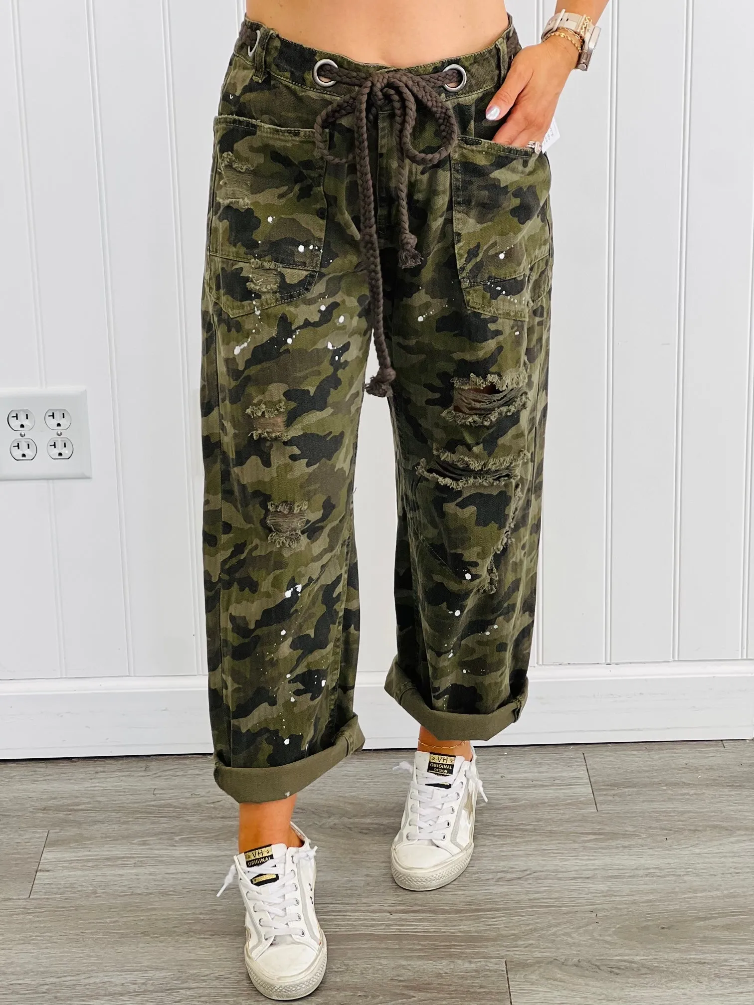 Oli & Hali Distressed Camo Pants (Reg.)-2 Colors