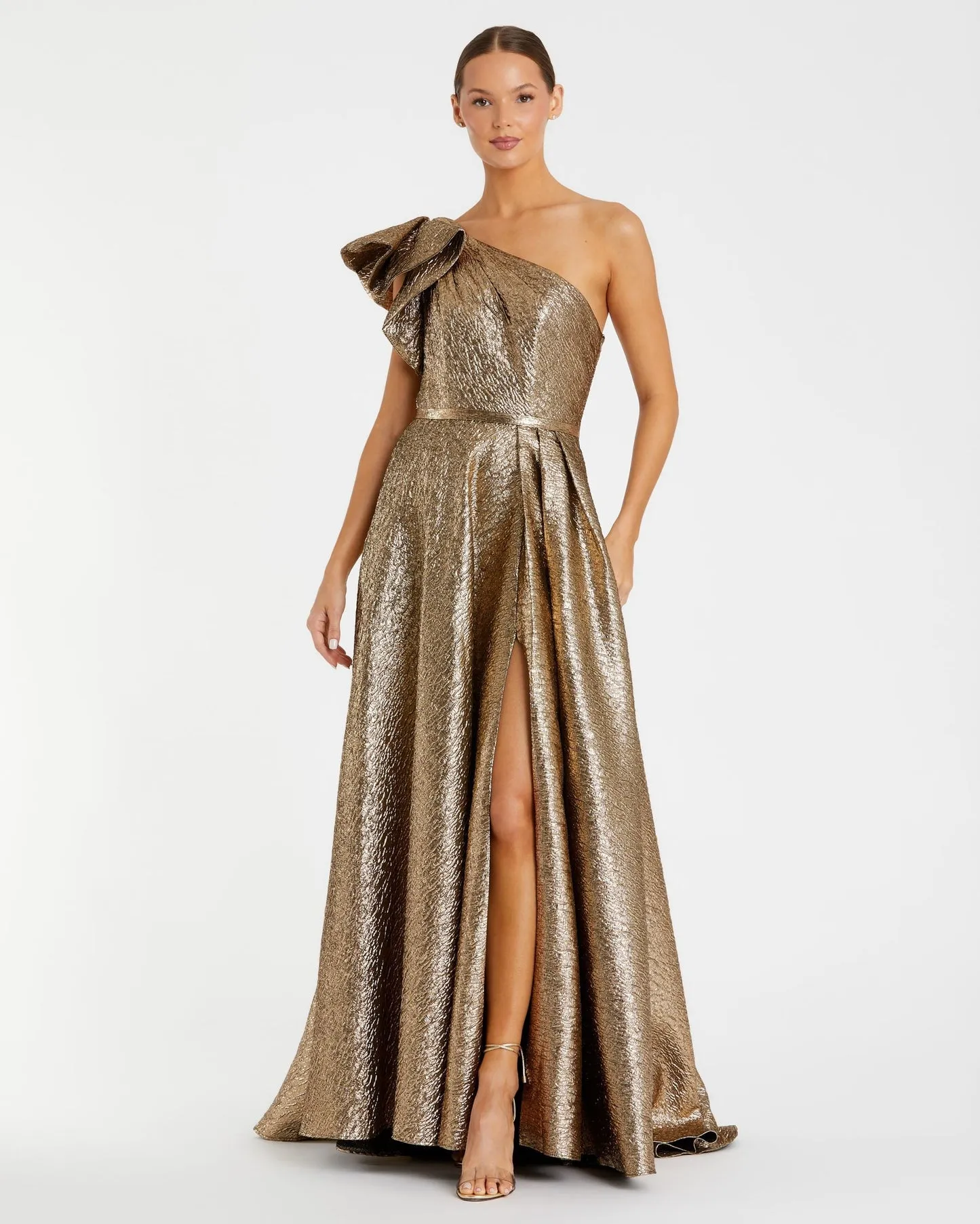 One shoulder metallic ballgown - Midnight