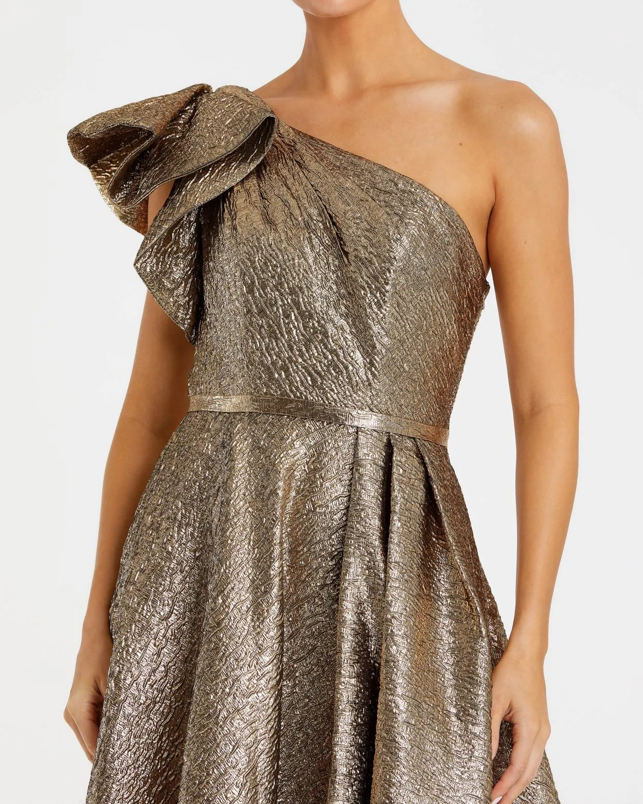 One shoulder metallic ballgown - Midnight