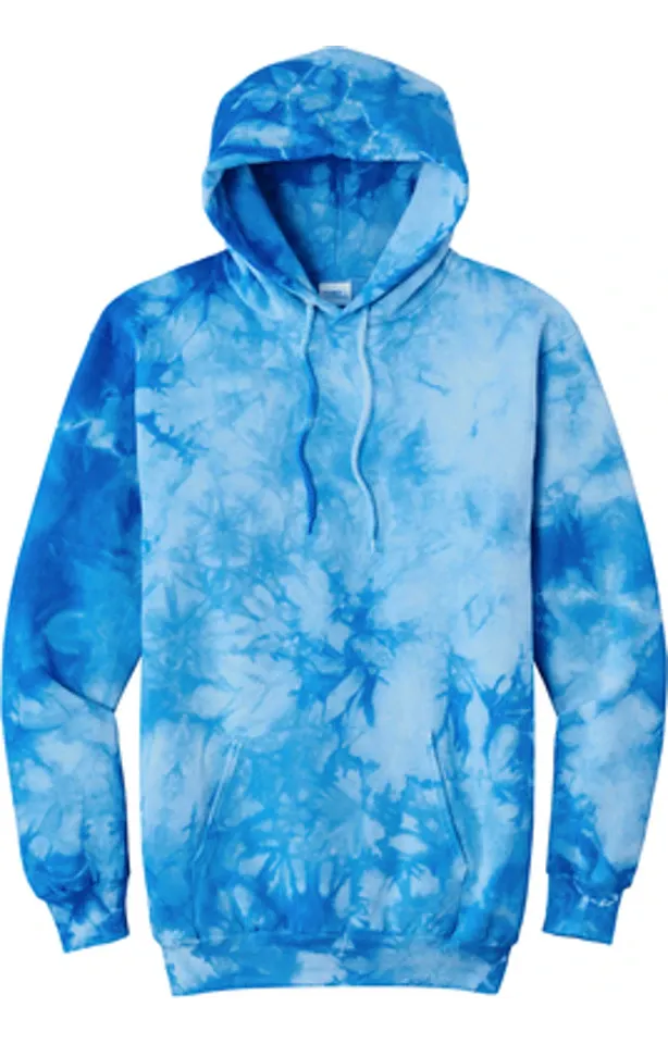 Port & Company Crystal Tie-Dye Pullover Hoodie - Sky Blue