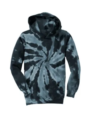 Port & Company Youth Tie-Dye Pullover Hooded Sweatshirt - Black