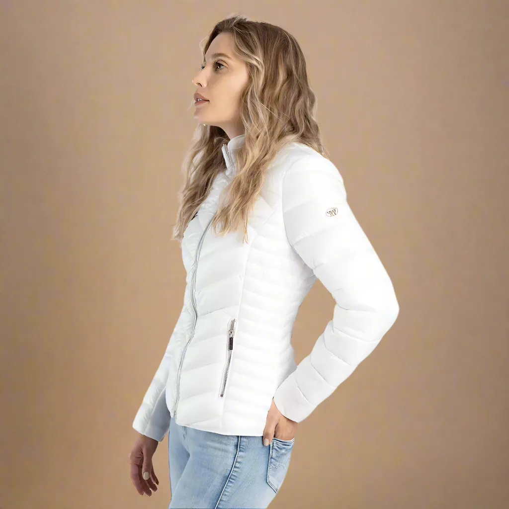 Ravila - White Basic Quilted Puffer Jacket