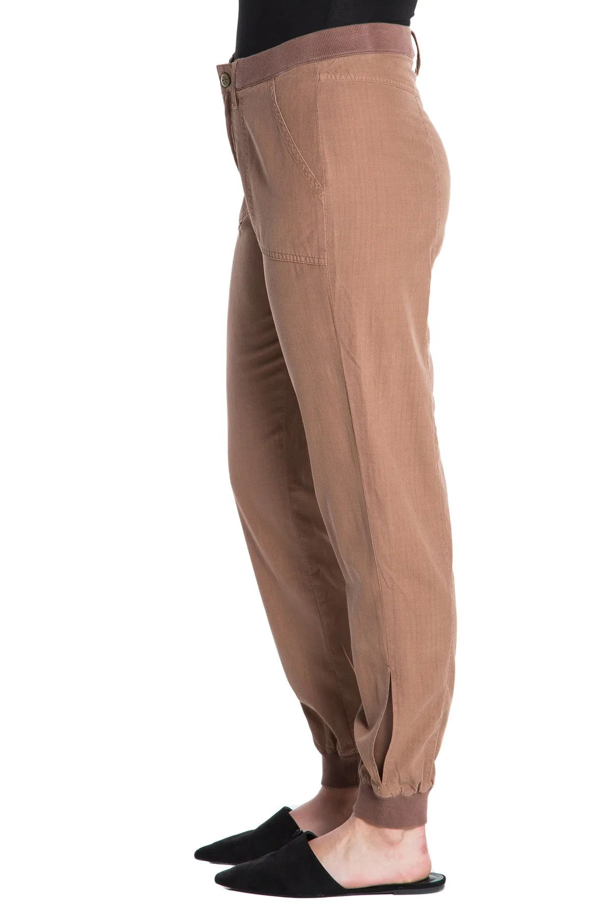 Silk jogger in Taupe
