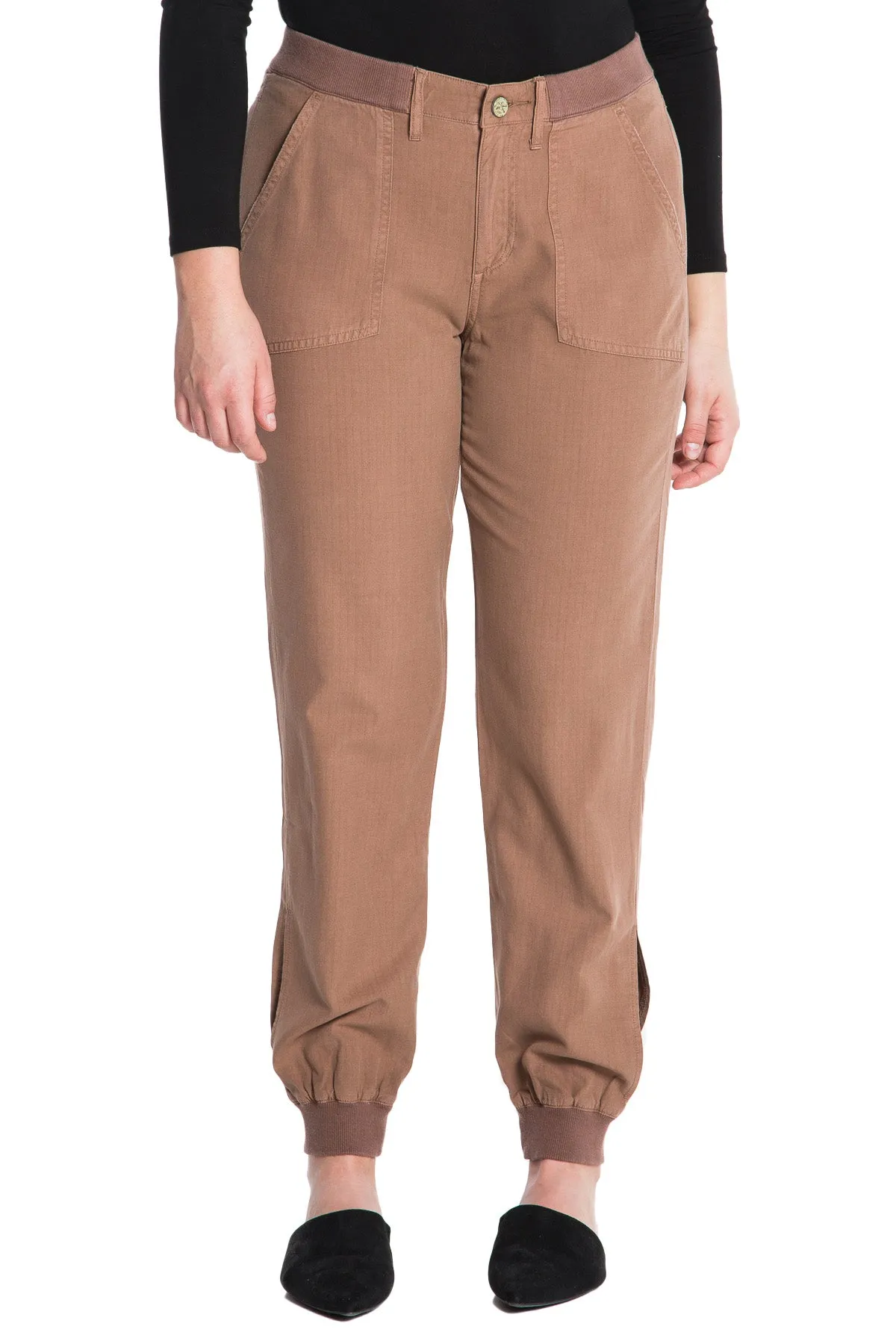 Silk jogger in Taupe