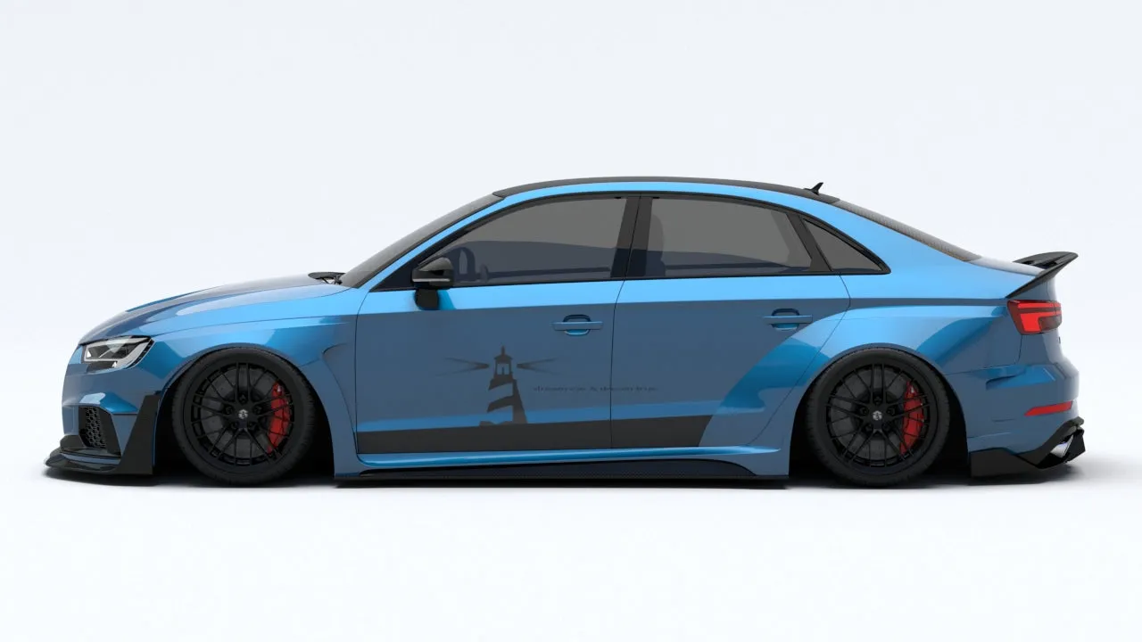 SPECTER PLUS Side Skirts for Audi RS3 8V.5 2018-2020 Carbon Fiber/FRP