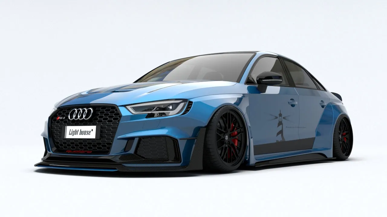 SPECTER PLUS Side Skirts for Audi RS3 8V.5 2018-2020 Carbon Fiber/FRP