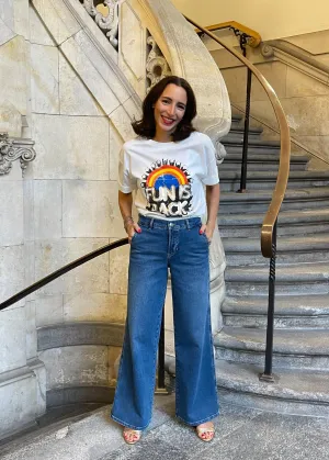 T-Shirt 'Fun is back' weiß