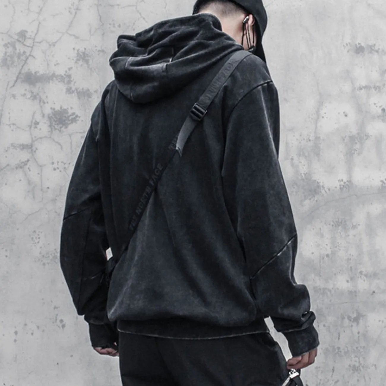 WLS Function Vintage Patchwork Washed Hoodie