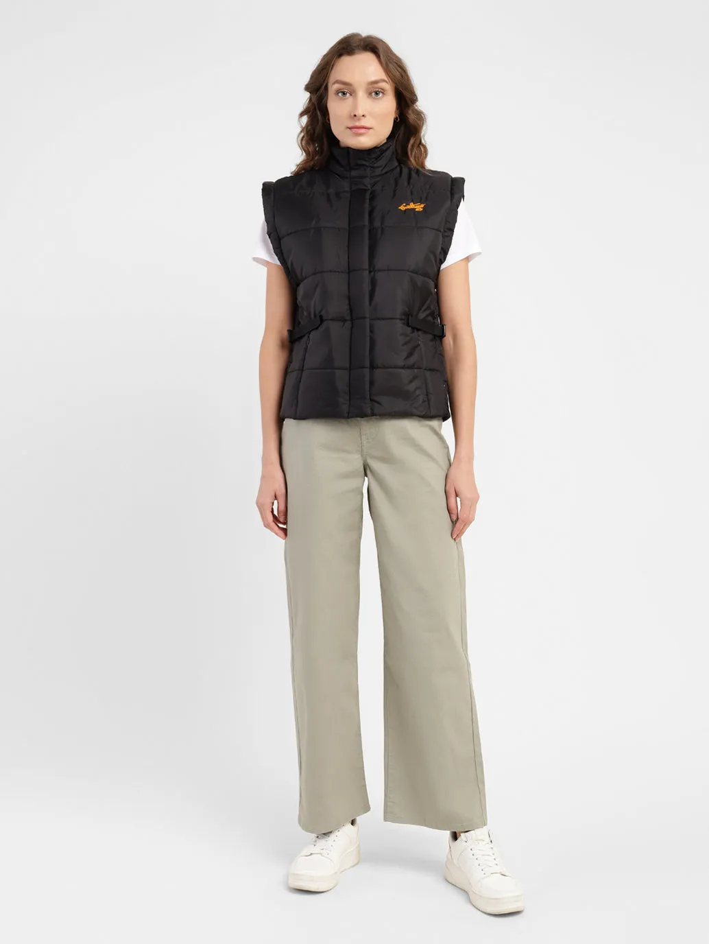 Women's Solid Turtle Neck Quilted Jacket