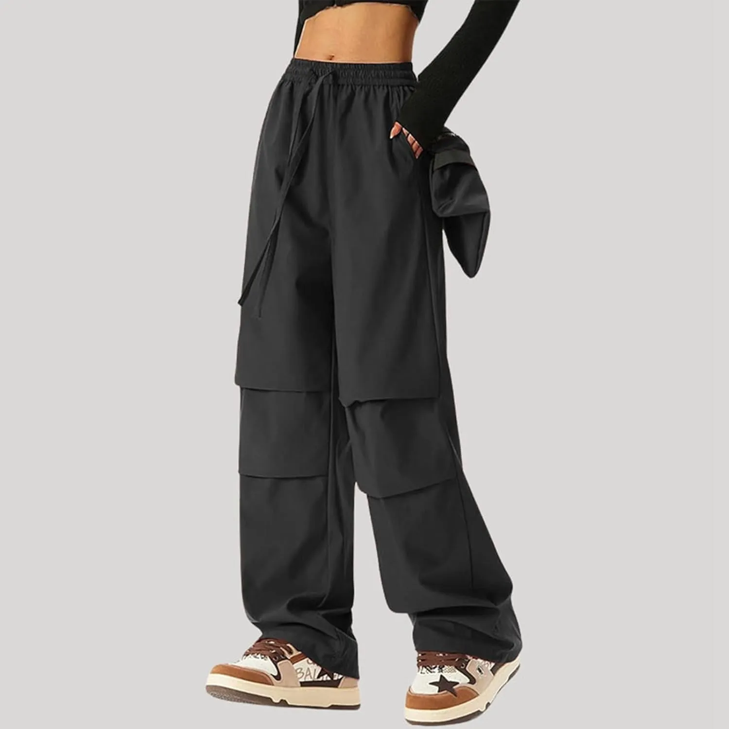Women's Wide Legged Quick Drying Stretch Waist Overalls Harem Pants Women Dressy