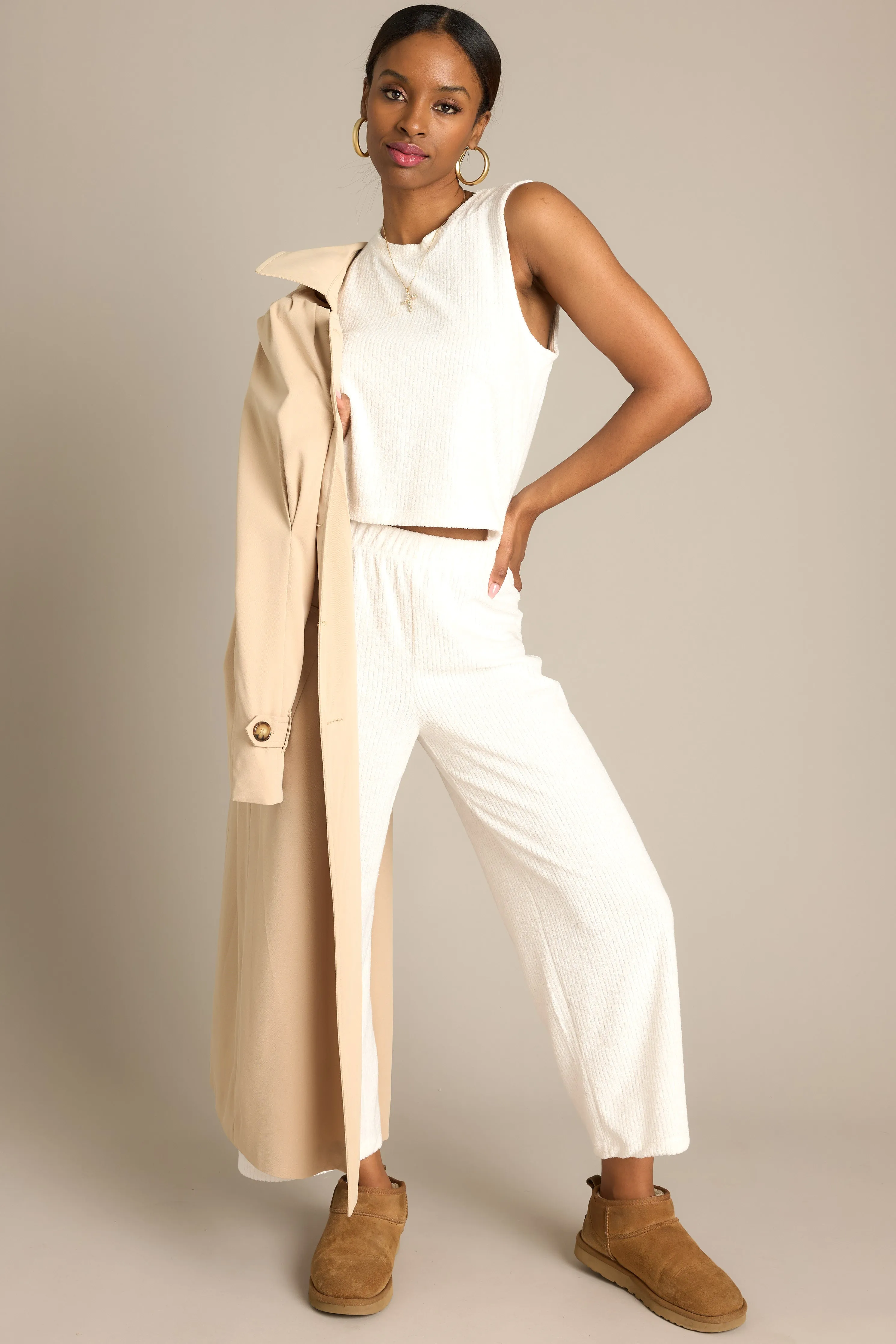 Z-Supply Beachy Rib Cloud Dancer Terry Pants